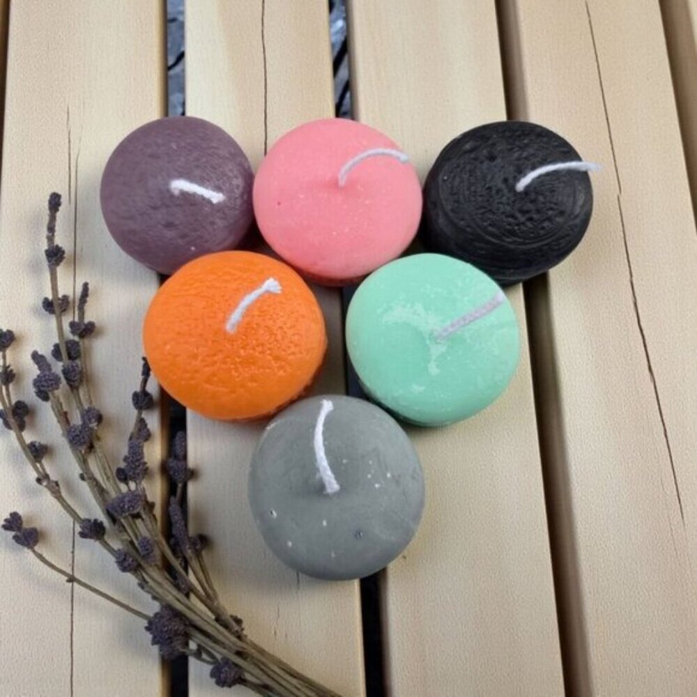 Artisan Halloween Macaron Cookie Candle Set Soy Wax Gourmand Scents 6 Pc NWT